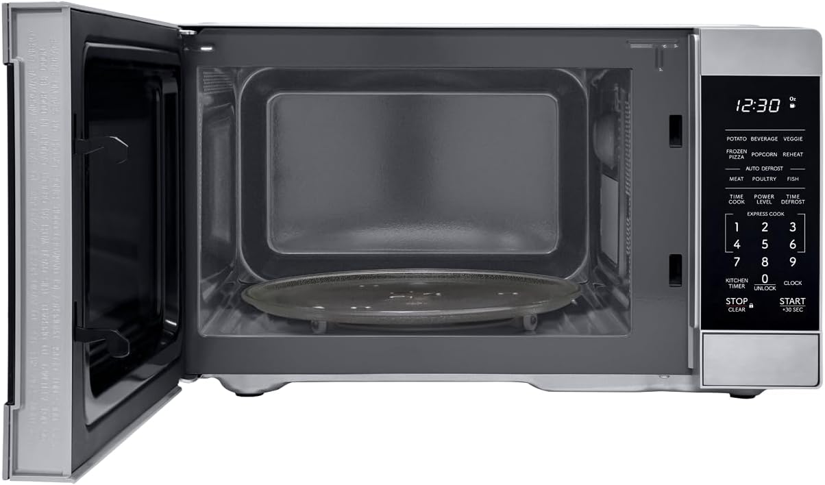 SHARP Compact Countertop Microwave Oven with Removable 10" Carousel Turntable, 700 Watt, 0.7 Cubic Feet, Stainless Steel